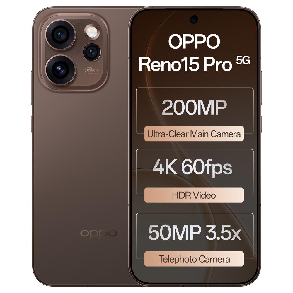 Oppo Reno 15 Pro 5G 12+256GB CPH2811 Cocoa Brown at Babloo Mobile, Ankleshwar