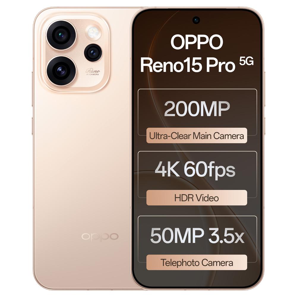 Oppo Reno 15 Pro 5G 12+256GB CPH2811 Sunset Gold at Babloo Mobile, Ankleshwar