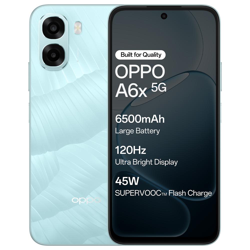 Oppo A6x 5G 4+64GB CPH2823 Ice Blue at Babloo Mobile, Ankleshwar