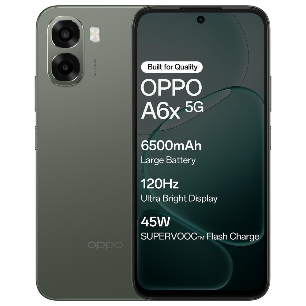 Oppo A6x 5G 4+128GB CPH2823 Olive Green at Babloo Mobile, Ankleshwar