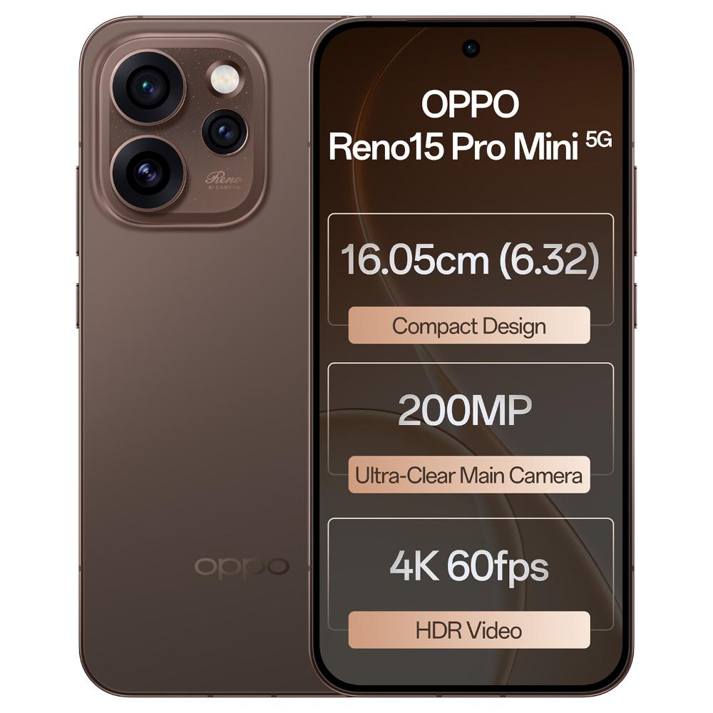 Oppo Reno 15 Pro Mini 5G 12+256GB CPH2813 C. Brown at Babloo Mobile, Ankleshwar