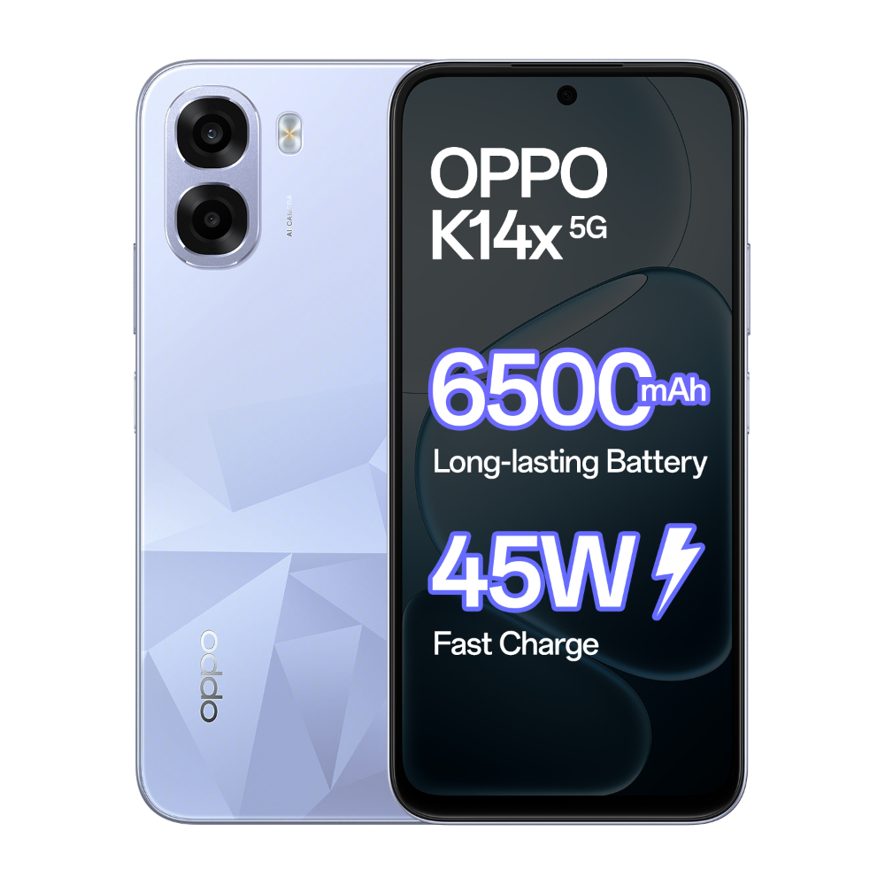 Oppo K14x 5G 4+128GB CPH2871 Icy Blue at Babloo Mobile, Ankleshwar