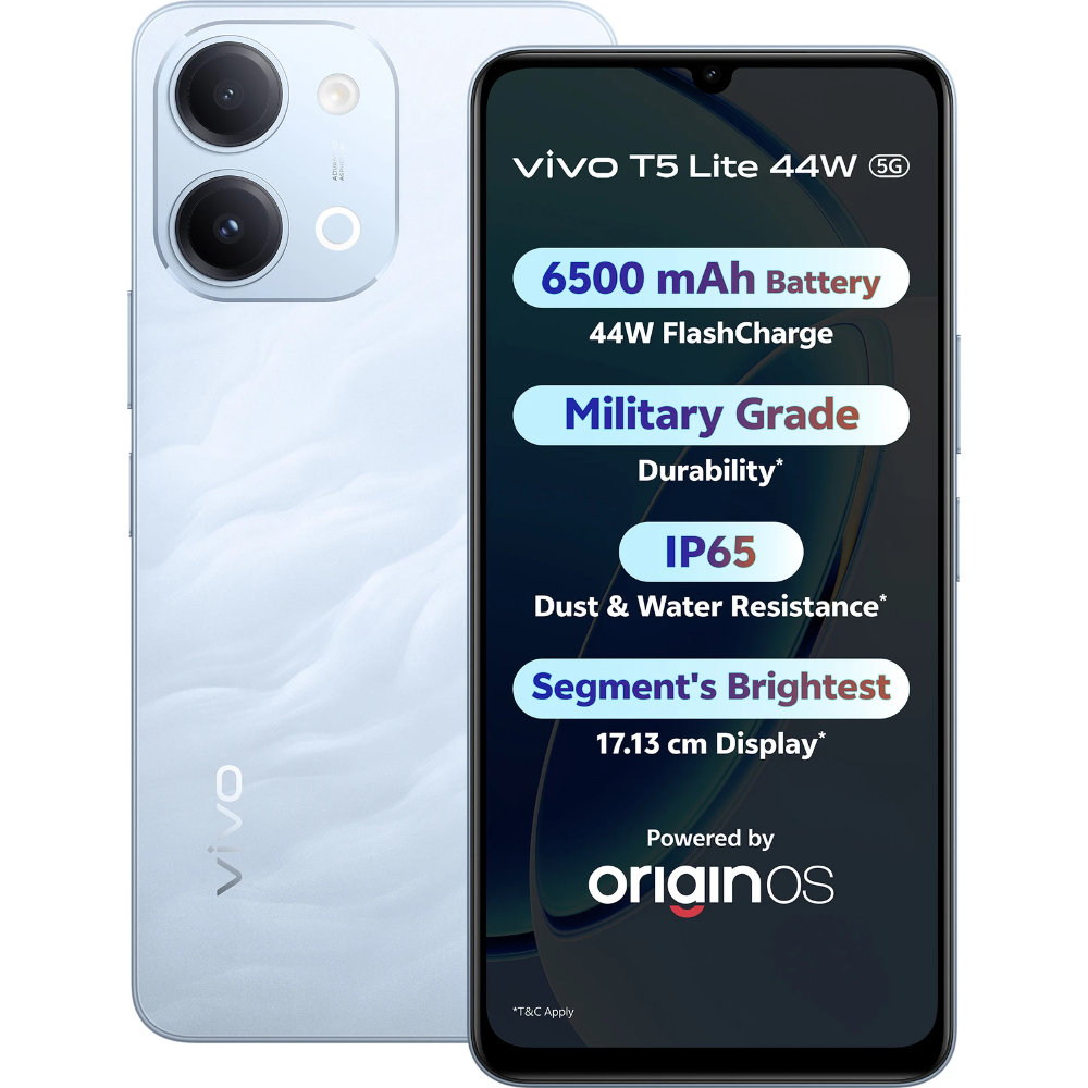 Vivo T5 Lite 5G 4+128GB V2557 Wave Blue at Babloo Mobile, Ankleshwar