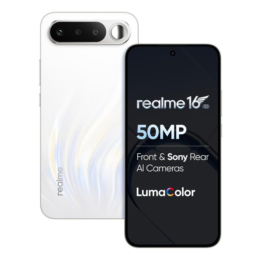 Realme 16 5G 8+128GB RMX5171 Air White at Babloo Mobile, Ankleshwar