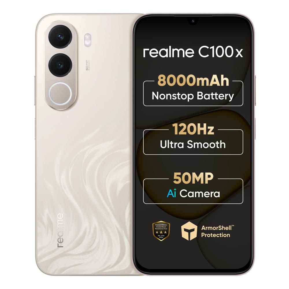 Realme C100x 4+64GB RMX5366 Golden Coast at Babloo Mobile, Ankleshwar