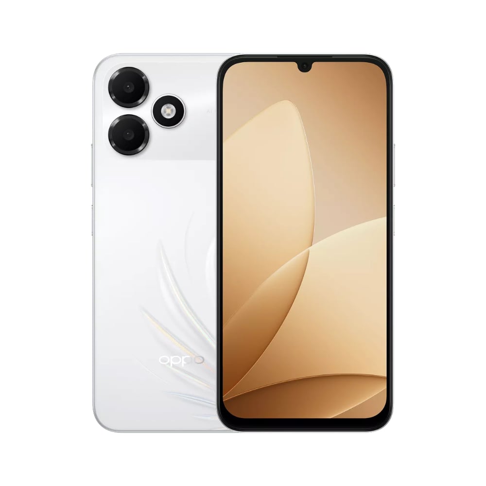 Oppo A6c 4+64GB CPH2895 Feather White at Babloo Mobile, Ankleshwar
