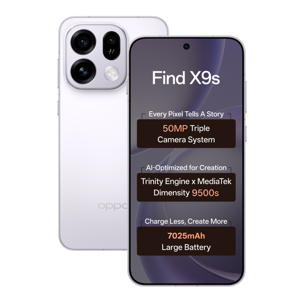 Oppo Find X9s 12+256GB CPH2873 Lavender Sky at Babloo Mobile, Ankleshwar