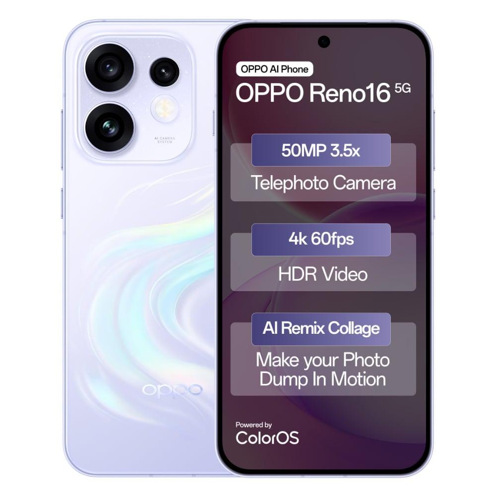 Oppo Reno 16 5G 8+256GB CPH2865 Stellar Purple at Babloo Mobile, Ankleshwar