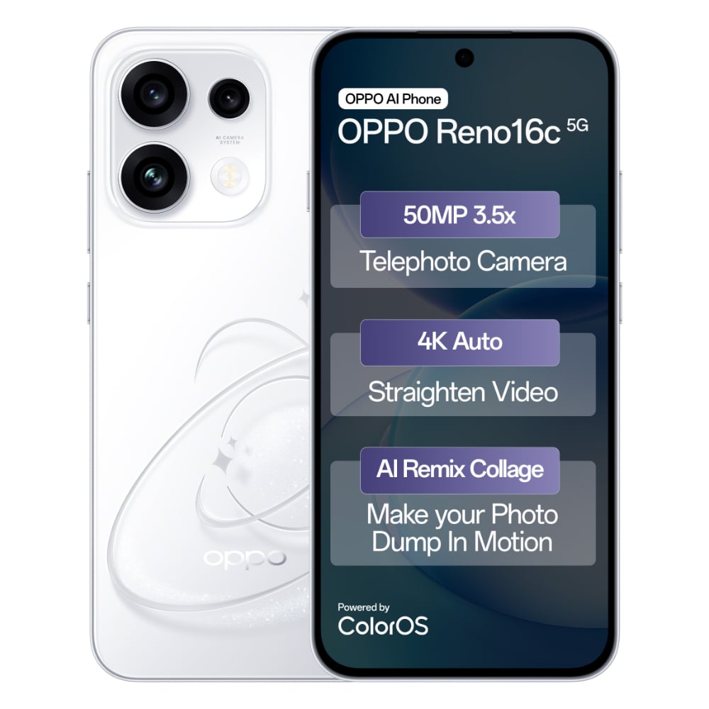 Oppo Reno 16c 5G 8+256GB CPH2859 Starry White at Babloo Mobile, Ankleshwar