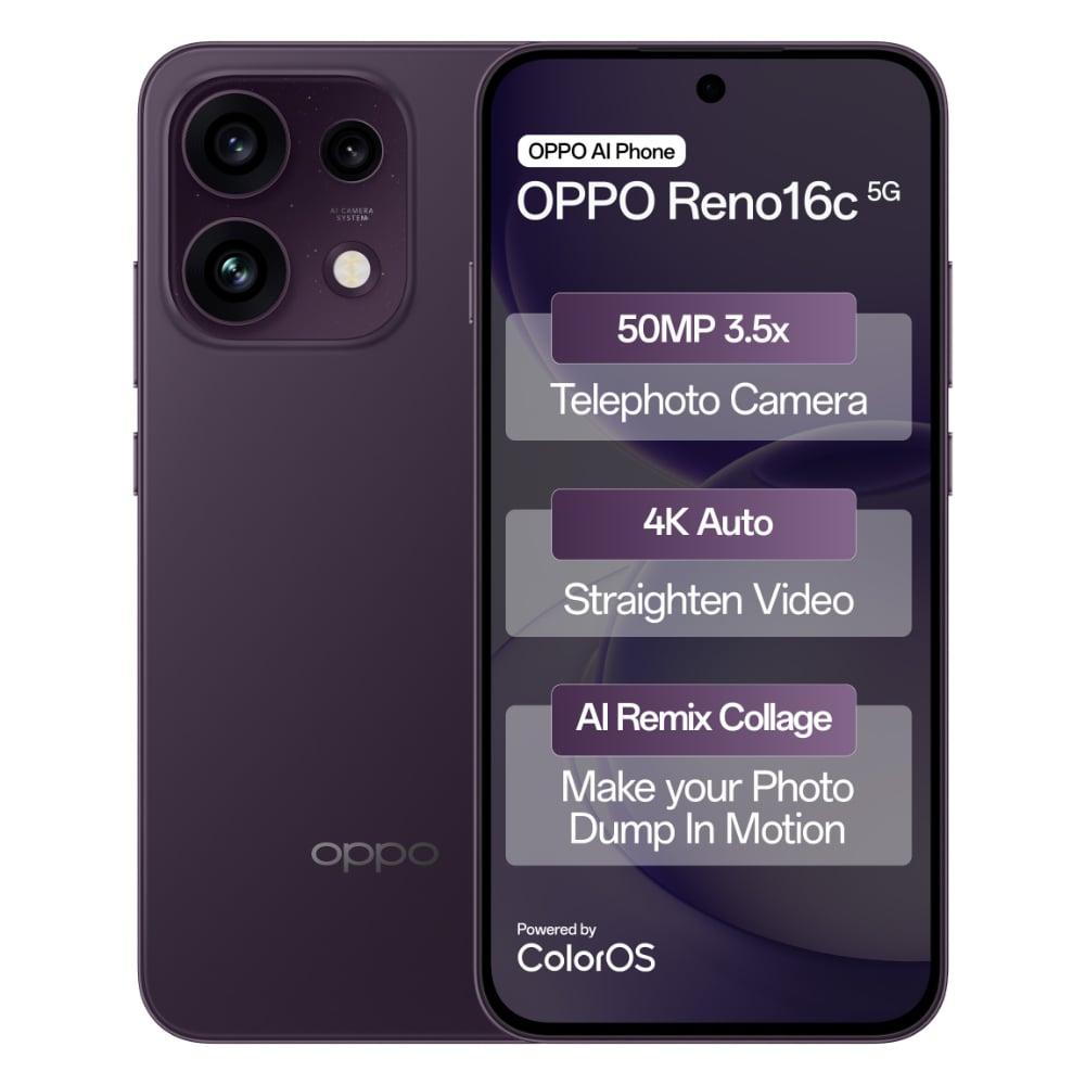 Oppo Reno 16c 5G 12+256GB CPH2859 Twilight Violet at Babloo Mobile, Ankleshwar