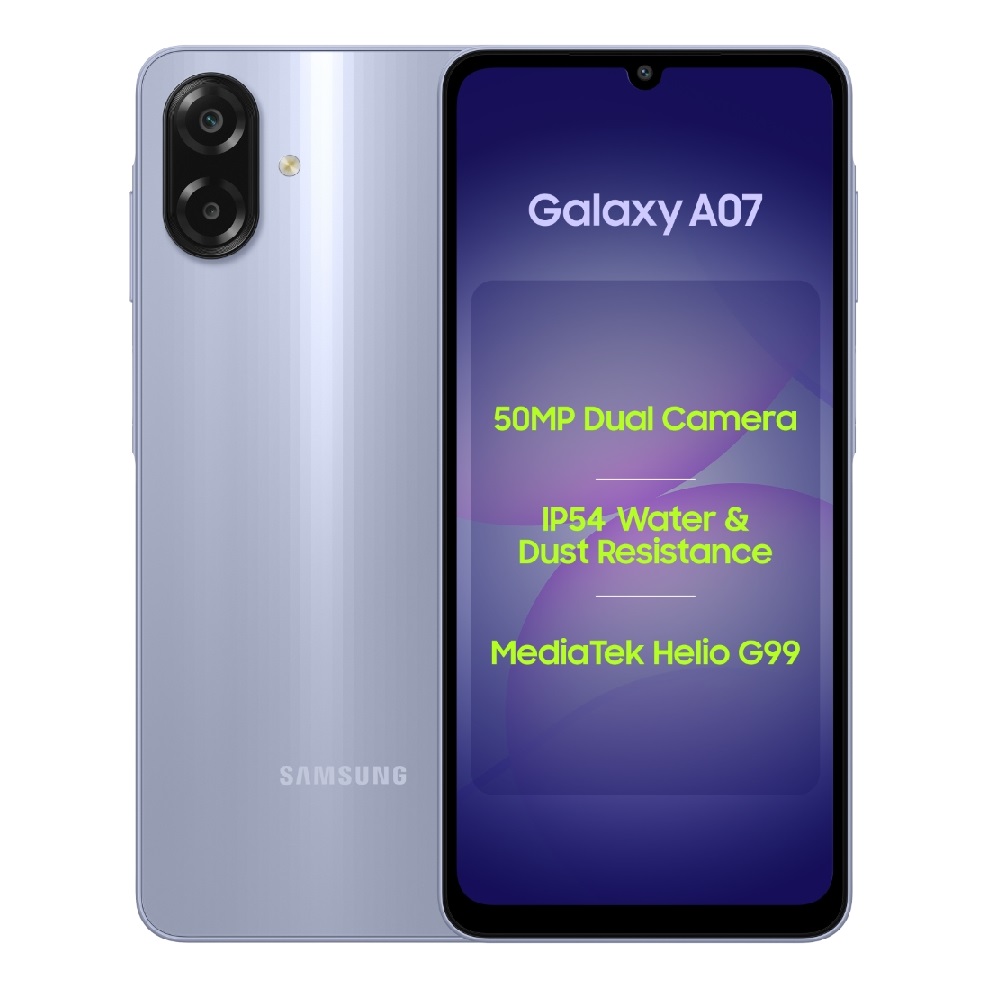 Samsung A075F Galaxy A07 4+64GB Light Violet at Babloo Mobile, Ankleshwar