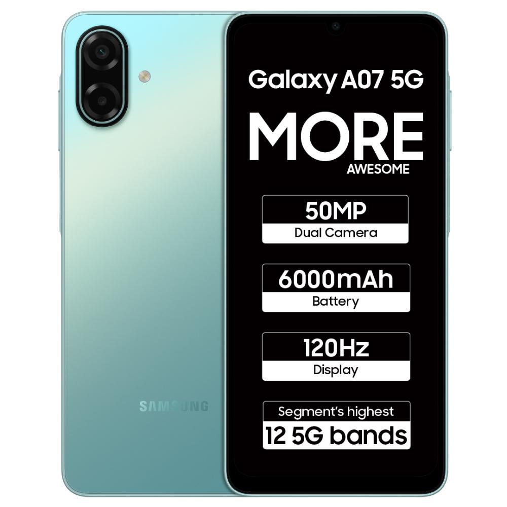 Samsung A076B Galaxy A07 5G 6+128GB Light Green at Babloo Mobile, Ankleshwar