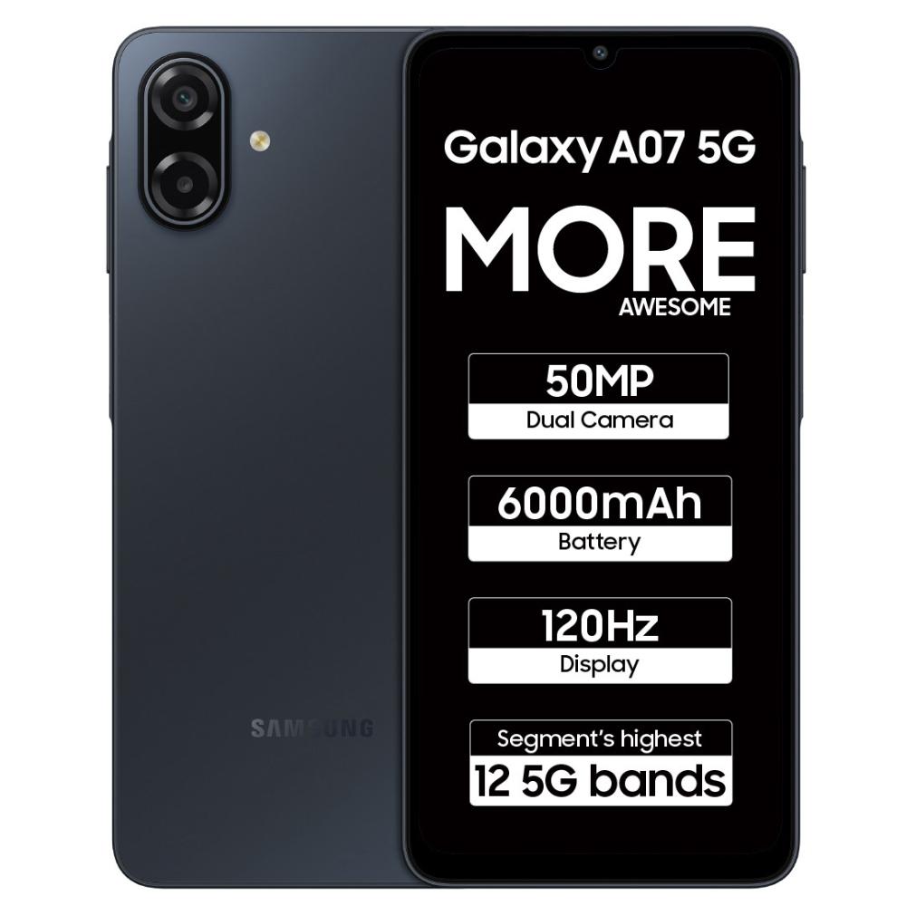 Samsung A076B Galaxy A07 5G 4+128GB Black at Babloo Mobile, Ankleshwar
