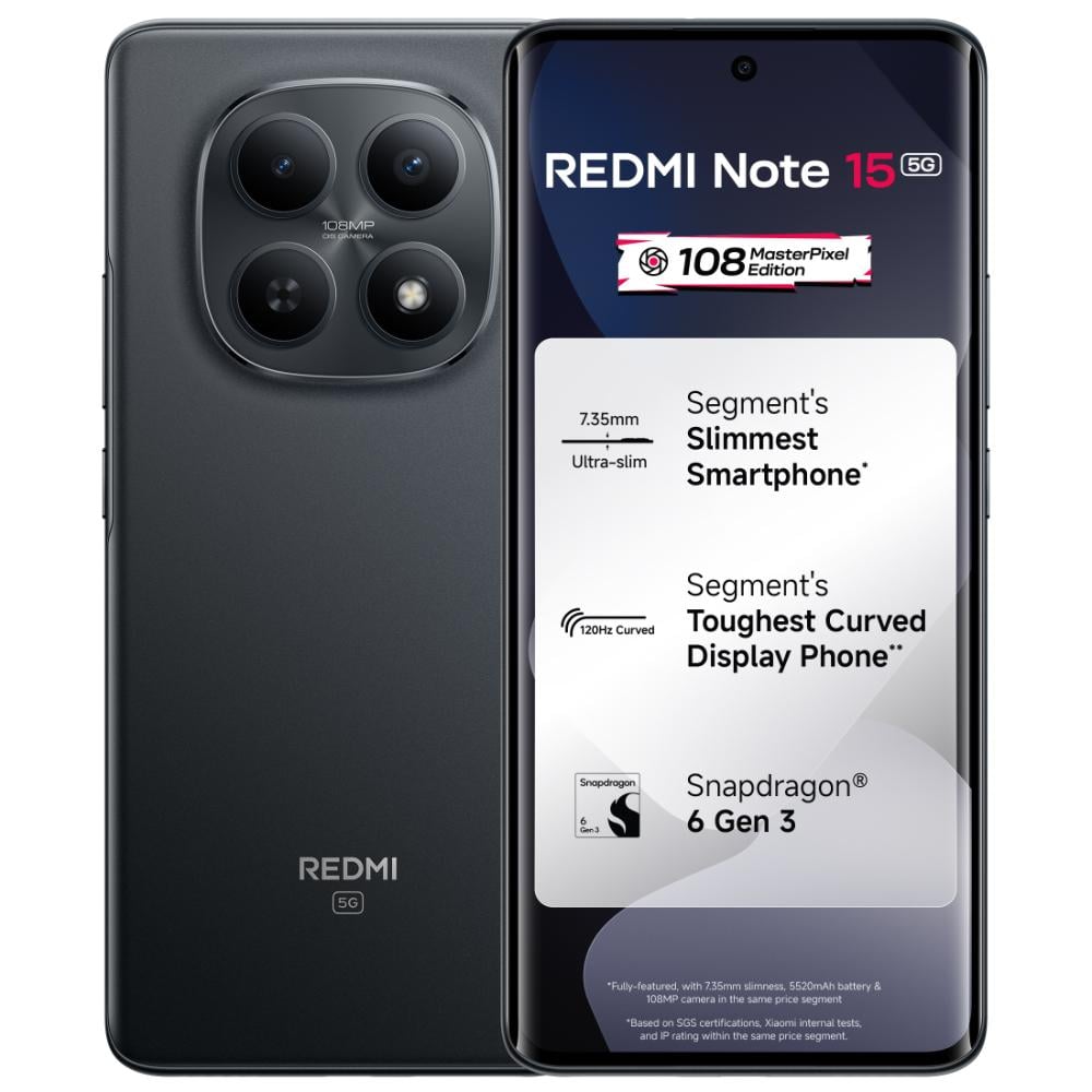 Mi Redmi Note 15 5G 8+128GB Black at Babloo Mobile, Ankleshwar