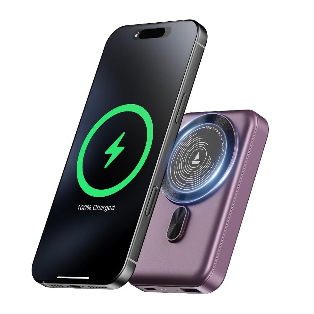 Boat PowerBank 10000mAh PB331 MagnaCharge Purple at Babloo Mobile, Ankleshwar