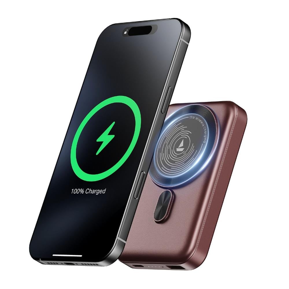 Boat PowerBank 10000mAh PB331 MagnaCharge Wine Red at Babloo Mobile, Ankleshwar