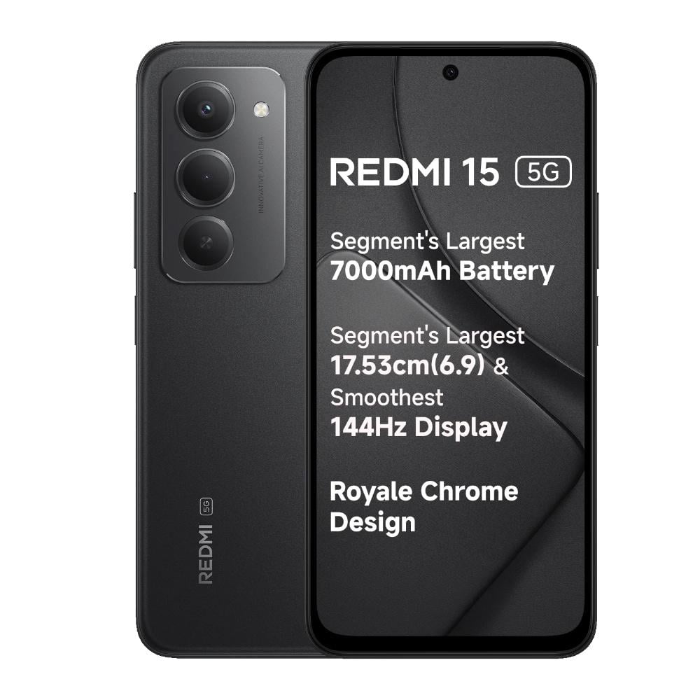 Mi Redmi 15 5G 8+256GB Midnight Black at Babloo Mobile, Ankleshwar
